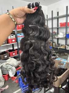 Extensions de cheveux humains indiens bouclés, ondulés et raides, naturels, légers, écologiques, en vrac - Product Image 2