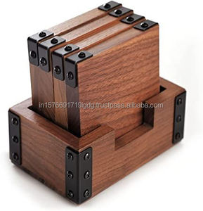 Juego de Posavasos Redondos de Resina y Madera con Incrustaciones de Latón, Estilo Lujoso, Duradero, 100 mm de Diámetro, 10 mm de Grosor, Marca Live Edge Studio - Product Image 3