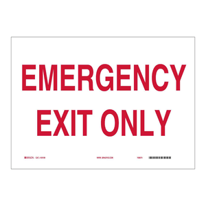 Panneau d'interdiction d'accès aux sorties de secours Brady, 7x10 pouces, panneau de signalisation de sécurité pour les installations - Product Image 1