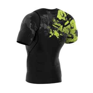 <b>Men's</b> Half Sleeve Rash Guard Stretch Fitness Quick Dry Short Sleeve <b>Swim</b> Wear Customized Color Polyester Sublimated - Product Image 4