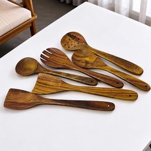 KHATI <b>HOUSE</b> Woodland Gourmet Wooden Utensil Set Premium 6 Piece Cooking Spoon Collection - Product Image 3