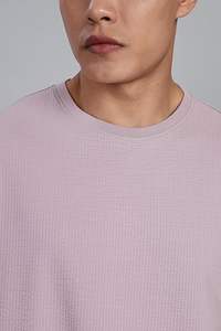 Camisetas para hombre con MOQ bajo, 100% algodón grueso de 350 GSM, diseño de logotipo personalizado, cuello redondo acanalado, hombros caídos, corte holgado. - Product Image 2