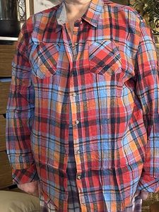 Camisa de Franela a Cuadros Extra Grande para Mujer, Camisa de Franela Suave con Botones, Camisa de Franela a Cuadros de Manga Larga - Product Image 1