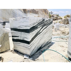 Dalle de marbre en calcite polie exotique Panda blanc avec noir pour hall d'entrée salon cuisine villa hôtel blocs naturels - Product Image 6