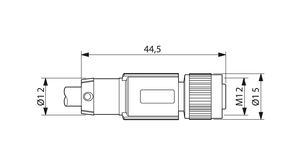 SAC-5P-M12MS/ 0,3-920/M12FS-<b>Power</b> 10A Brass Bus System <b>Cable</b> 1507528 - Product Image 3