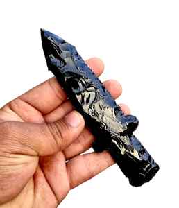 Artículos Decorativos Artesanales Hechos a Mano con Piedra del Sol y Fluorita: Puntas de Flecha, Lunas Crecientes, Cuchillas Rituales, Imitación de Arte Antiguo - Product Image 3