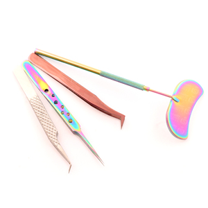 Pinzas para Extensión de Pestañas de Acero Inoxidable Serie Executive y Espejo con Mango de Color Plasma, Edición Limitada - Product Image 1