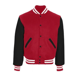 Custom Men's Eco-Friendly Windproof Breathable Plain Dyed 100% <b>Wool</b> Leather Varsity Jacket Embroidery Chenille Patches Winter - Product Image 5