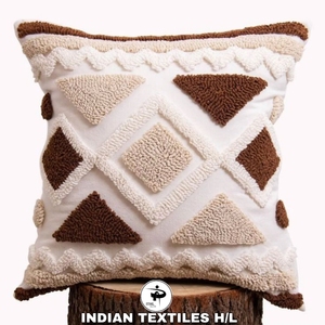 Handmade Indian Cotton Luxury Woven Tufted <b>Sofa</b> Cushion <b>Cover</b> Household Pillow Cases Eco-Friendly Custom OEM Wholesale - Product Image 1