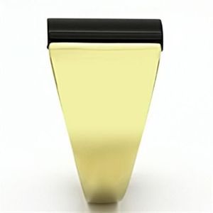 Anello alla Moda TK726 in Acciaio Inossidabile Placcato Oro IP (Ion Plating) con Onice Semiprezioso Color Jet - Accessorio Premium - Product Image 4