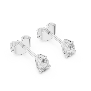 Luxury <b>Silver</b> Round Brilliant Cut Diamond <b>Stud</b> <b>Earrings</b> Trendy IGI Certified Womens Engagement Wedding Fine Jewelry - Product Image 3