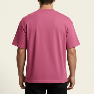 โรงงานผลิตเสื้อยืดผ้าฝ้ายสีชมพูแบบกำหนดเอง รับผลิตเสื้อยืด OEM ODM แบรนด์ส่วนตัว ผลิตจำนวนมาก 180 GSM - Product Image 2