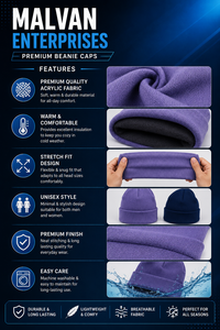Gorros de Invierno al por Mayor, Gorros Unisex para Adultos, Gorros Lisos para Imprimir, Ajustables, Transpirables, Impermeables, 100% Poliéster - Product Image 5