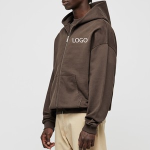 เสื้อฮู้ดดี้ทรงโอเวอร์ไซส์ สตรีทแวร์ Y2K ปี 2026 พร้อมโลโก้สั่งทำพิเศษ คุณภาพสูง ซิปหน้า ผ้าฝ้าย 100% ขนนุ่มพิเศษ สำหรับทั้งชายและหญิง - Product Image 3