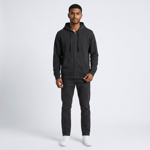 Wholesale Men's Zip Hoodies Long Sleeve Winter Regular Fit Breathable Eco-Friendly 450g Fleece 100% Cotton Full Zipper Hoodie - Product Image 3