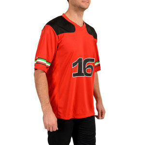 เสื้อฟุตบอลวินเทจแบบใหม่ทรงโอเวอร์ไซส์ เสื้อยืดตาข่ายสไตล์สปอร์ต ลายกราฟิกตัวเลขแบบดิสเทรส สตรีทแวร์ โรงงานรับผลิตแบบ OEM ODM - Product Image 2