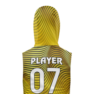 Maillot de football sans manches à capuche pour jeunes garçons 7v7, uniforme d'équipe personnalisé, impression sublimée à lignes ondulées, nom et numéro du joueur - Product Image 4