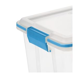 Contenitori e Scatole di Plastica da 20 Quarti, Contenitore Trasparente Resistente alle Intemperie con Coperchio a Chiusura, Blu, Confezione da 6 - Product Image 5