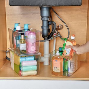 Contenedores Apilables Transparentes con Tapas, Paquete de 6, Contenedores de Plástico Extra Grandes con Asas para Organización de Despensa - Product Image 5