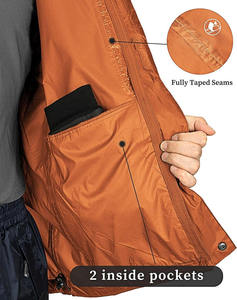 Custom <b>Men's</b> Packable <b>Rain</b> <b>Jacket</b> Waterproof <b>Lightweight</b> Hooded Windbreaker OEM ODM Wholesale Waterproof Windbreaker <b>Jacket</b> for - Product Image 5