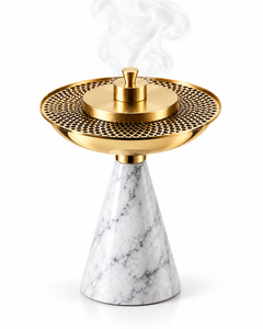 Brûleur d'encens Bakhoor de luxe en résine et acier inoxydable avec disque métallique décoratif, écologique, durable, aromatique, utilisable toute l'année - Product Image 2