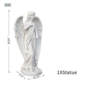 Estatua de Ángel Realista de 12.2 Pulgadas, Escultura de Óxido de Magnesio para Decoración de Interiores o Exteriores - Product Image 4