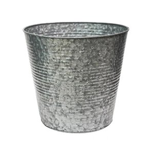 Jardinière en métal galvanisé populaire, finition blanchie, pour la maison, le jardin extérieur, jardinière décorative en forme de seau pour fleurs - Product Image 2