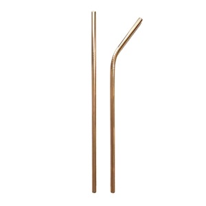 Ensemble de pailles à boire réutilisables en acier inoxydable de qualité supérieure avec brosse de nettoyage et pochette de rangement - Product Image 3