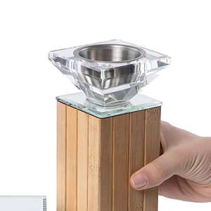 Juego de Quemadores de Incienso Cuadrados de Bambú con Soporte de Vidrio, Quemador de Incienso Moderno para Aromaterapia, Decoración para el Hogar y Meditación, Exportación - Product Image 2