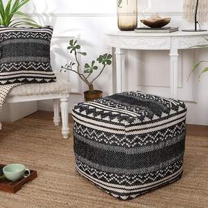 Pouf en coton tissé à la main moderne, siège multifonctionnel au design bohème, confort et style améliorés - Product Image 1