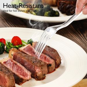 Forchette in Plastica Trasparente Resistente da 300 Pezzi, Eleganti Posate Monouso, Posate in Plastica di Lusso - Product Image 4