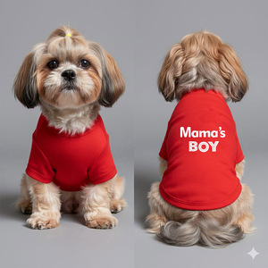 Camiseta Premium de Algodón con Cuello Redondo para Perro en Color Rojo, Diseño N.° 003 Ropa para Mascotas Suave, Cómoda y Transpirable para Uso Diario - Product Image 1