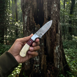 Limited Custom Handmade Copper Damascus Steel 9" 4mm Clip Point Industrial Grade Skinner <b>Knife</b> Wood <b>Handle</b> | OEM Custom <b>Knife</b> - Product Image 1