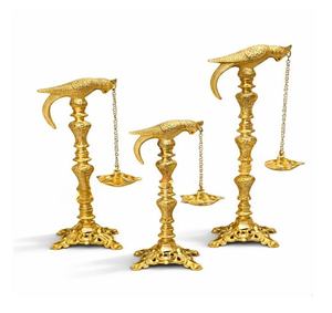 Metal Floor Candle <b>Stand</b> Wedding Decor Brass Finish Diya Lamp Holder Temple Style Event Decoration Centerpiece <b>Stand</b> Set - Product Image 1