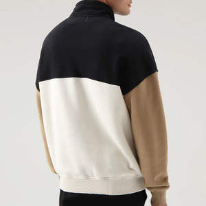 Sweat-shirt pour homme de haute qualité, design personnalisé, demi-zip, tissu en mélange de coton, design élégant bicolore, style col haut - Product Image 5