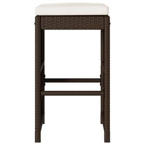 Ensemble de 6 tabourets de bar de jardin en rotin PE marron, mobilier de patio standard - Product Image 4