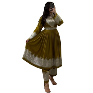 Vestido Afgano Largo para Mujer, Diseño al Mejor Precio, OEM Original, Bordado Tradicional Afgano Kuchi - Product Image 1