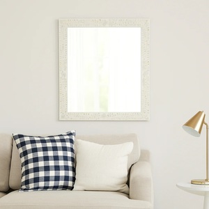 Decorative Wooden Wall <b>Mirror</b> Vintage Leaf Detailing Chic Reflective Accent for Contemporary Spaces - Product Image 1