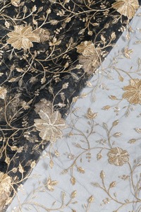 Premium Wave Pattern Embroidered Sequin Mesh Fabric Heavy Weight Metallic Lace Textile for Bridal and Fashion Dresses - Product Image 5