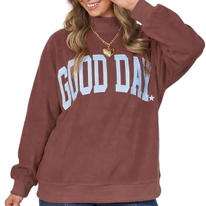 Sudadera Personalizada de Cuello Alto para Mujer, 100% Algodón, Estilo Vintage, para Universidad, Hermandad o Equipo, con Apliques, Reversible - Product Image 1
