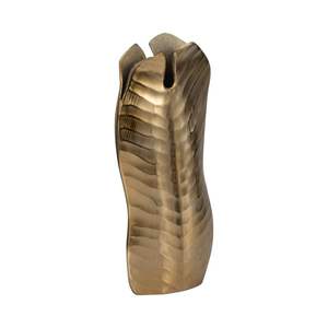 Vases à fleurs en aluminium faits à la main, design moderne, or, forme de feuille unique, décoration intérieure de luxe, vente en gros - Product Image 3