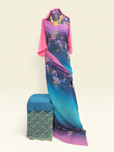 Conjunto de Tela Suiza Dirac con Estampado de Árbol Rojo Premium - Elegante Traje Tradicional Somalí con Chal a Juego - Product Image 5