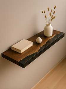 Walnut Epoxy Wood Resin Console Floor Mount Handmade Modern Entryway Hallway Furniture Home Accent TIMELESS <b>CRAFT</b> - Product Image 6