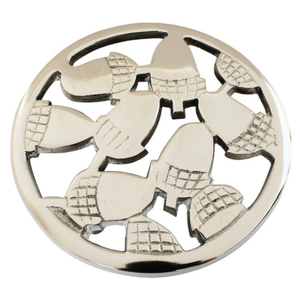 Support de Pot Rond Décoratif en Métal Argenté de Qualité Supérieure, Style Vintage, en Aluminium, avec Motif Vague, Accessoire de Table - Product Image 3