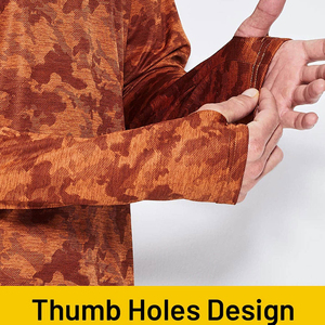 Chemises à manches longues respirantes pour hommes, avec trou pour le pouce, à capuche, personnalisées, anti-UV UPF 50+, 100% polyester, pour la pêche, vente en gros, meilleures performances - Product Image 3