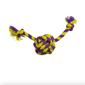 Jouet interactif pour chien, petit, durable, certifié ROHS, avec cordes en coton, poignée torsadée, balle, écologique, avec accroches et sac en polyéthylène - Product Image 1