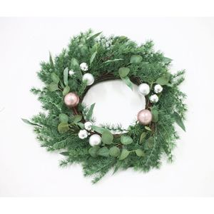 Ghirlanda Natalizia da 26 Pollici in Pino con Palline, Eleganti Ghirlande per Decorazioni Festive - Product Image 2