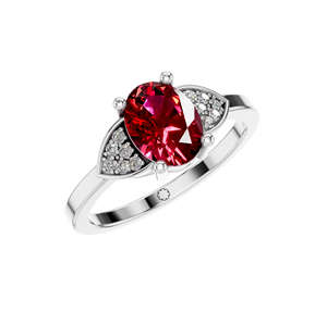 แหวนดีไซเนอร์สั่งทำสีเงิน925ของขวัญวันครบรอบแต่งงานทรงไข่ได้รับการรับรองจาก IGI แบบคลาสสิก - Product Image 1