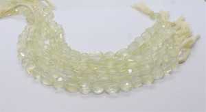 ลูกปัดมูนสโตนธรรมชาติจากแอฟริกาทรงเหลี่ยมขนาด 7-11 มม. สีเหลือง ลูกปัดพลอยมูนสโตนขัดเงา ขนาด 10 นิ้ว ทรงเหลี่ยม - Product Image 5