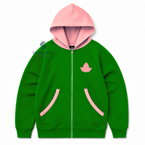 อัลฟ่า |   คาปา |   เสื้อฮู้ดซิปผู้หญิง Alpha สีแทน แต่งฮู้ดตัดสี ซิปยาว แขนยาว ปักลายตัวอักษรกรีก เสื้อสเวตเชิ้ตลำลอง - Product Image 1